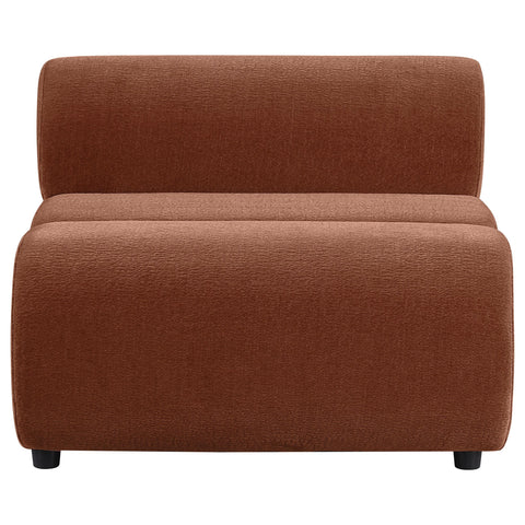 Ashlyn Velvet Upholstered Armless Chair Rust