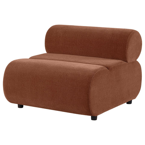 Ashlyn Velvet Upholstered Armless Chair Rust