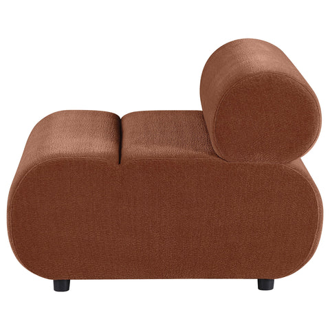 Ashlyn Velvet Upholstered Armless Chair Rust