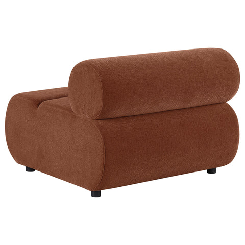 Ashlyn Velvet Upholstered Armless Chair Rust