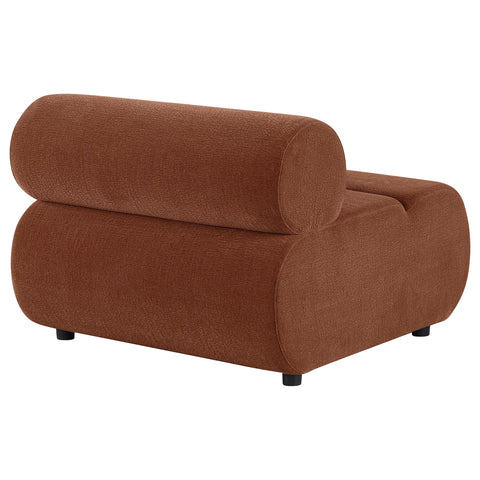 Ashlyn Velvet Upholstered Armless Chair Rust