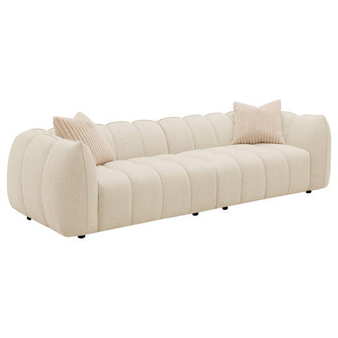 Camacho Boucle Upholstered Extra Long Sofa Sand PebbleSand Pebble