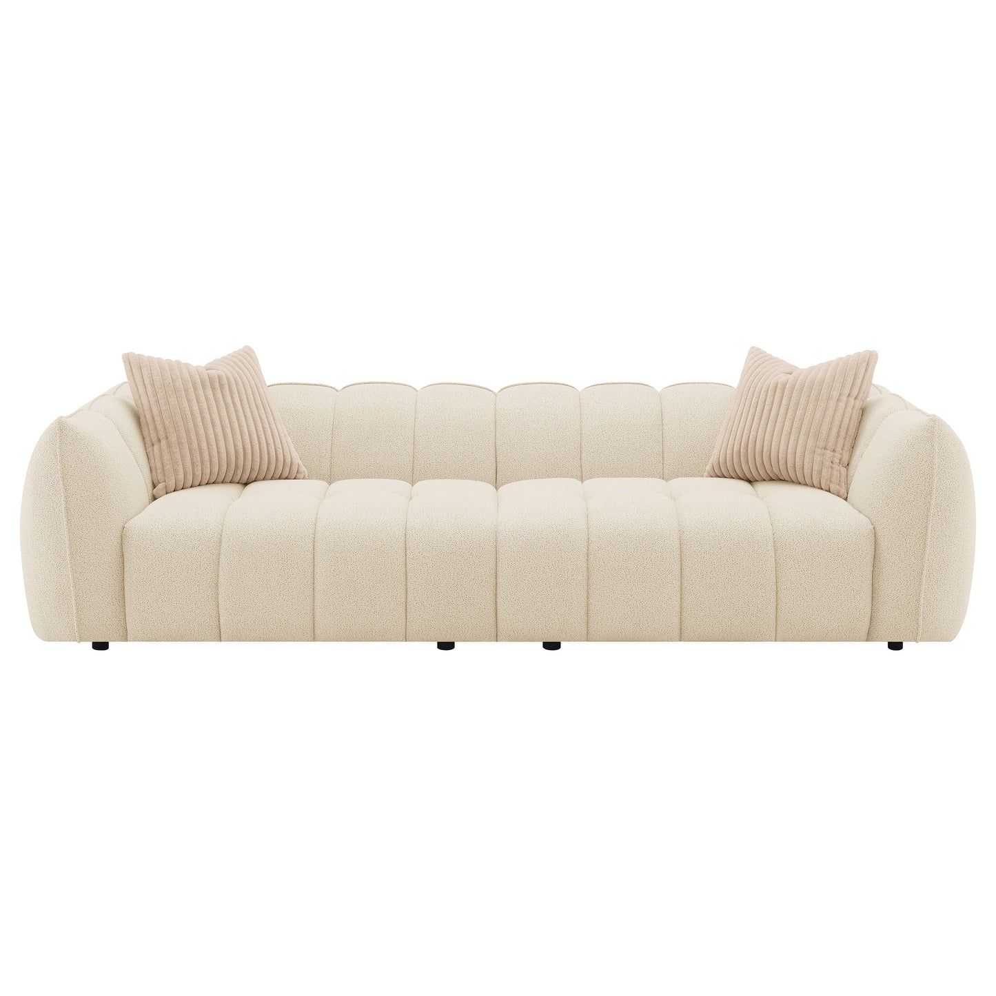 camacho boucle upholstered extra long sofa sand pebblesand pebble