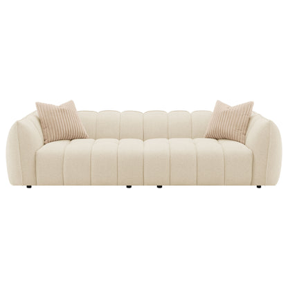 Camacho Boucle Upholstered Extra Long Sofa Sand PebbleSand Pebble