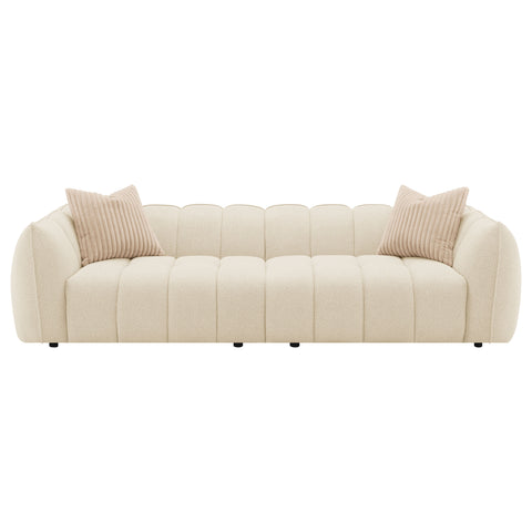 Camacho Boucle Upholstered Extra Long Sofa Sand PebbleSand Pebble