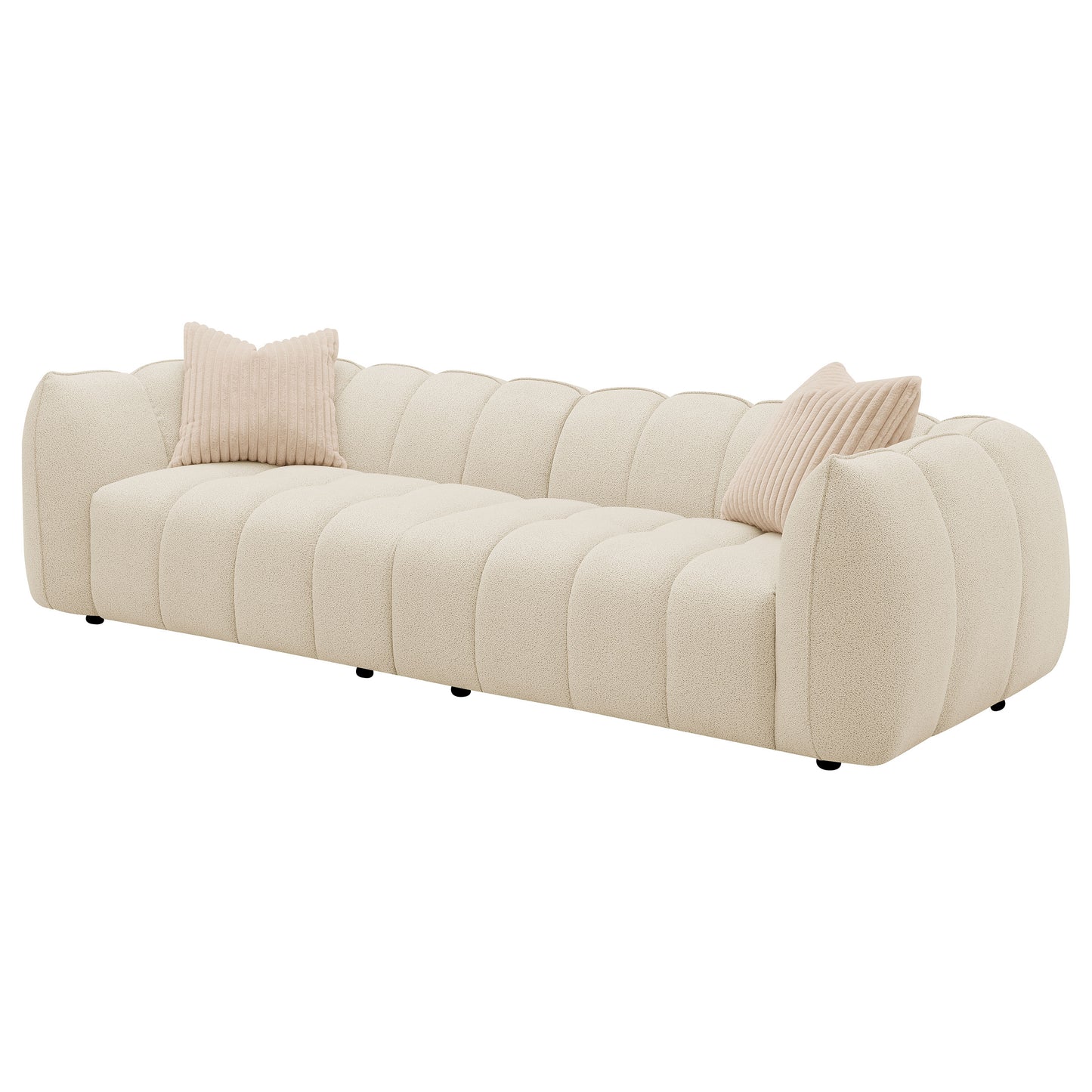 camacho boucle upholstered extra long sofa sand pebblesand pebble