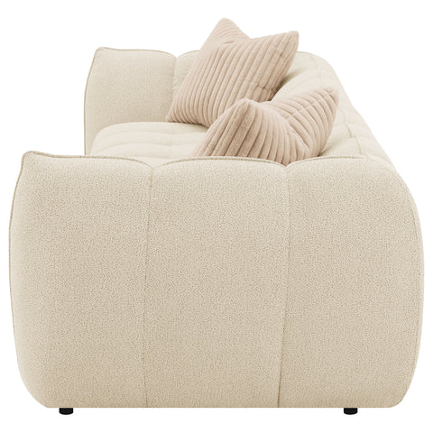 Camacho Boucle Upholstered Extra Long Sofa Sand PebbleSand Pebble