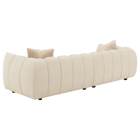Camacho Boucle Upholstered Extra Long Sofa Sand PebbleSand Pebble