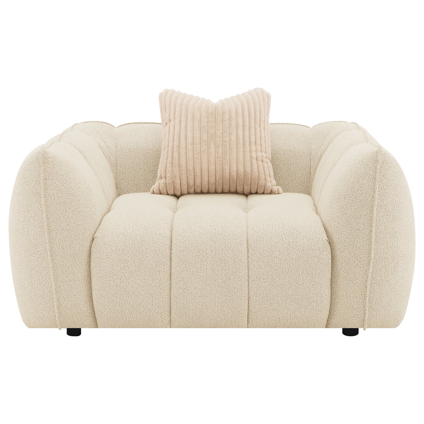 brenner boucle upholstered chair and a half sand pebble