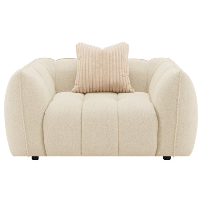 Brenner Boucle Upholstered Chair and a Half Sand Pebble