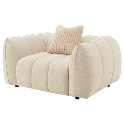 Camacho Boucle Upholstered Chair and a Half Sand PebbleSand Pebble