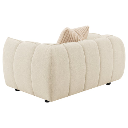 Brenner Boucle Upholstered Chair and a Half Sand Pebble