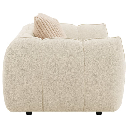 Brenner Boucle Upholstered Chair and a Half Sand Pebble