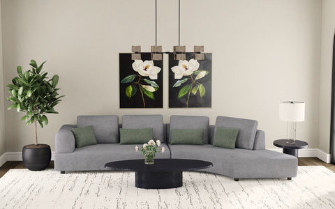 Kella 134-inch Upholstered Sectional Sofa GreyGrey