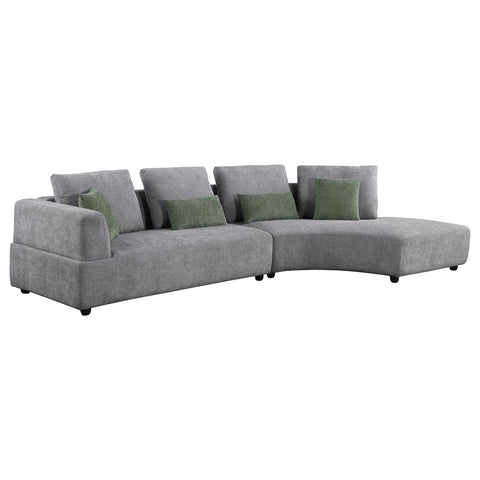 Kella 134-inch Upholstered Sectional Sofa GreyGrey