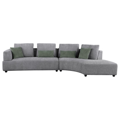 Robyn 134-inch Upholstered Sectional Sofa Grey