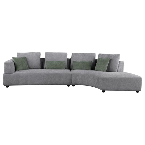 Kella 134-inch Upholstered Sectional Sofa GreyGrey