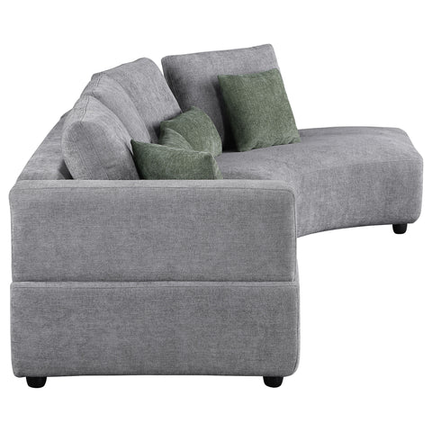 Kella 134-inch Upholstered Sectional Sofa GreyGrey