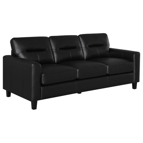 Amara 3-piece Faux Leather Upholstered Sofa Set Black