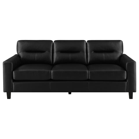 Amara 3-piece Faux Leather Upholstered Sofa Set Black