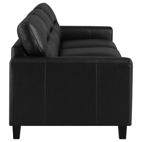 Amara 3-piece Faux Leather Upholstered Sofa Set Black