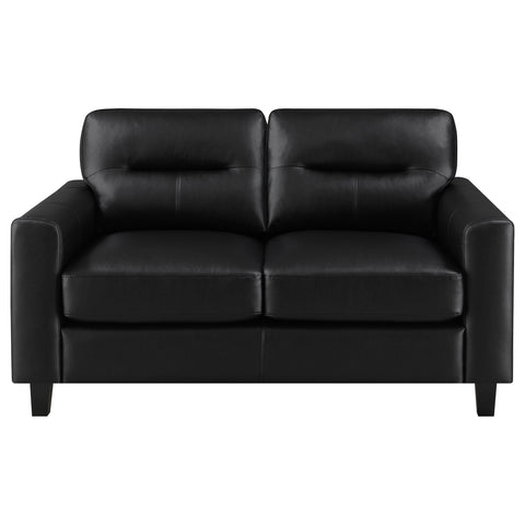 Amara 3-piece Faux Leather Upholstered Sofa Set Black