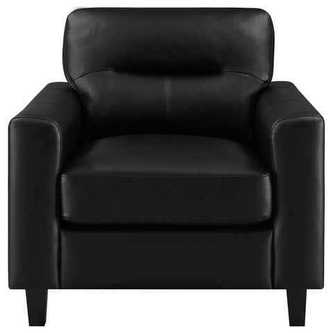 Amara 3-piece Faux Leather Upholstered Sofa Set Black