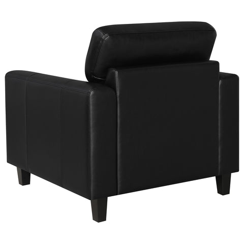 Amara 3-piece Faux Leather Upholstered Sofa Set Black