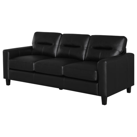 Amara Faux Leather Upholstered Track Arm Sofa Black
