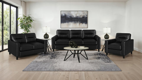 Amara Faux Leather Upholstered Track Arm Sofa Black