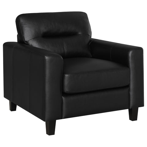 Amara Faux Leather Upholstered Track Arm Chair Black