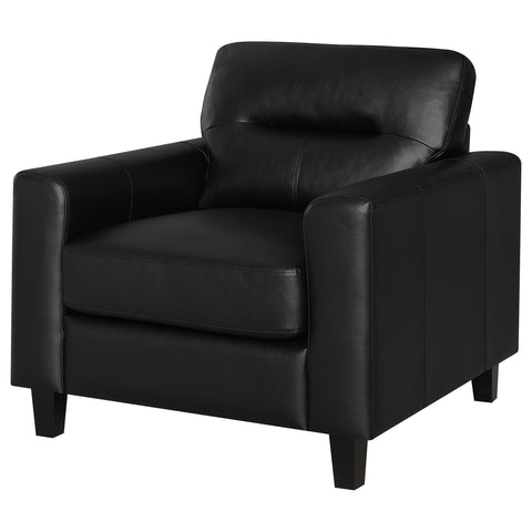 Amara Faux Leather Upholstered Track Arm Chair Black