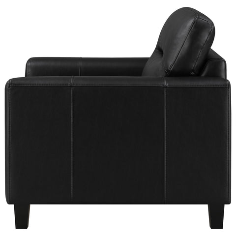 Amara Faux Leather Upholstered Track Arm Chair Black