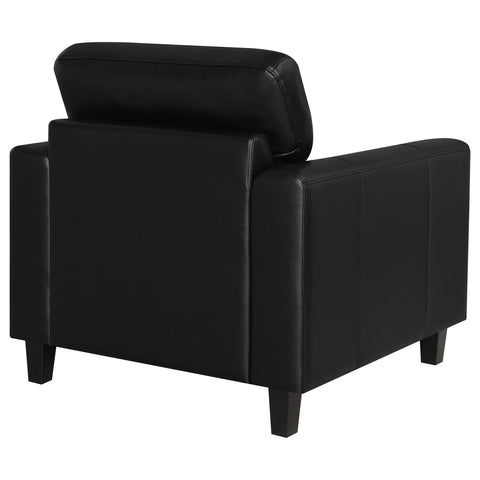 Amara Faux Leather Upholstered Track Arm Chair Black