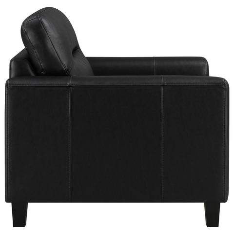 Amara Faux Leather Upholstered Track Arm Chair Black