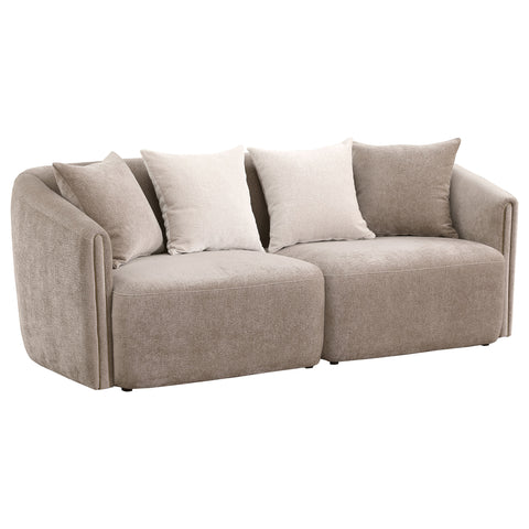 Betsy 3-piece Chenille Upholstered Sofa Set LatteLatte