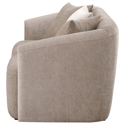 Betsy Chenille Upholstered Rolled Arm Loveseat LatteLatte