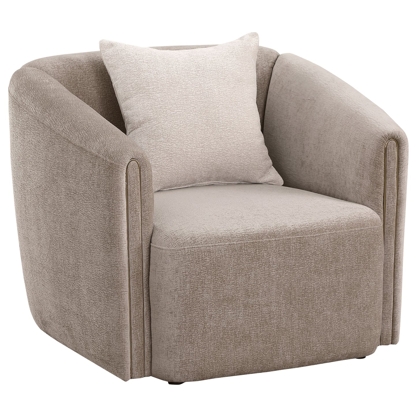 miranda chenille upholstered rolled arm chair latte