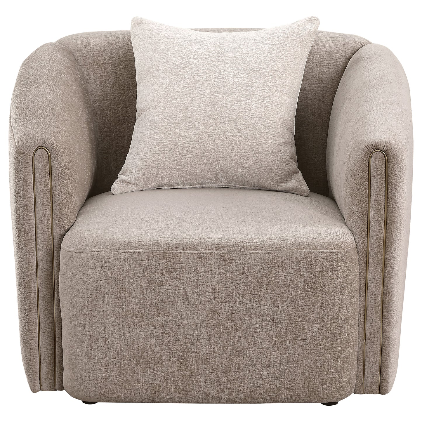 miranda chenille upholstered rolled arm chair latte