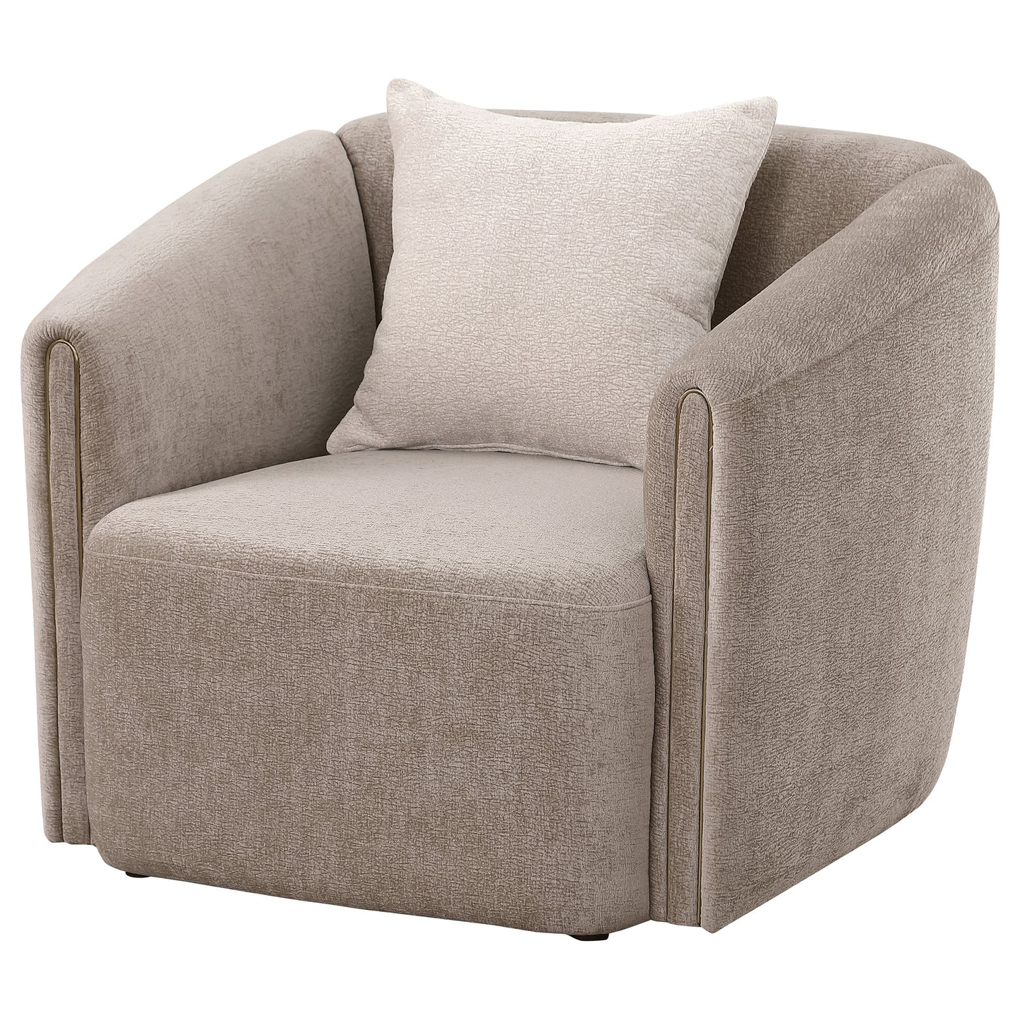 miranda chenille upholstered rolled arm chair latte