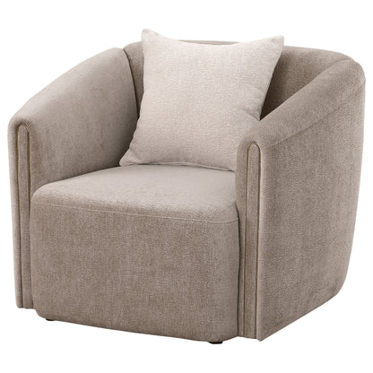 Miranda Chenille Upholstered Rolled Arm Chair Latte