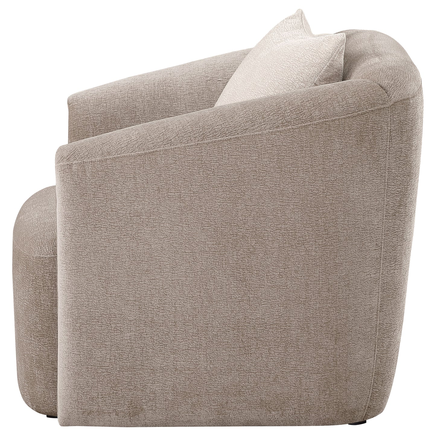 miranda chenille upholstered rolled arm chair latte