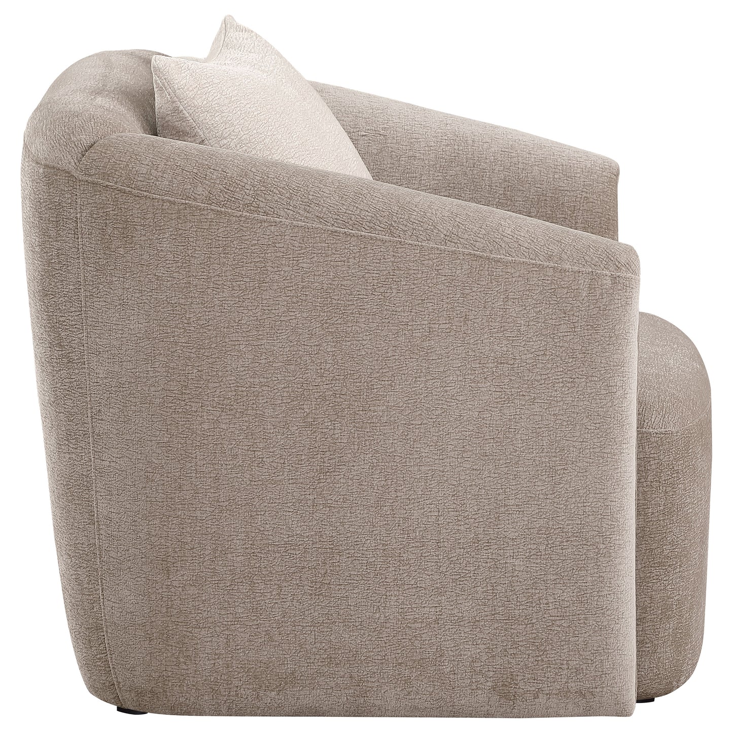 miranda chenille upholstered rolled arm chair latte