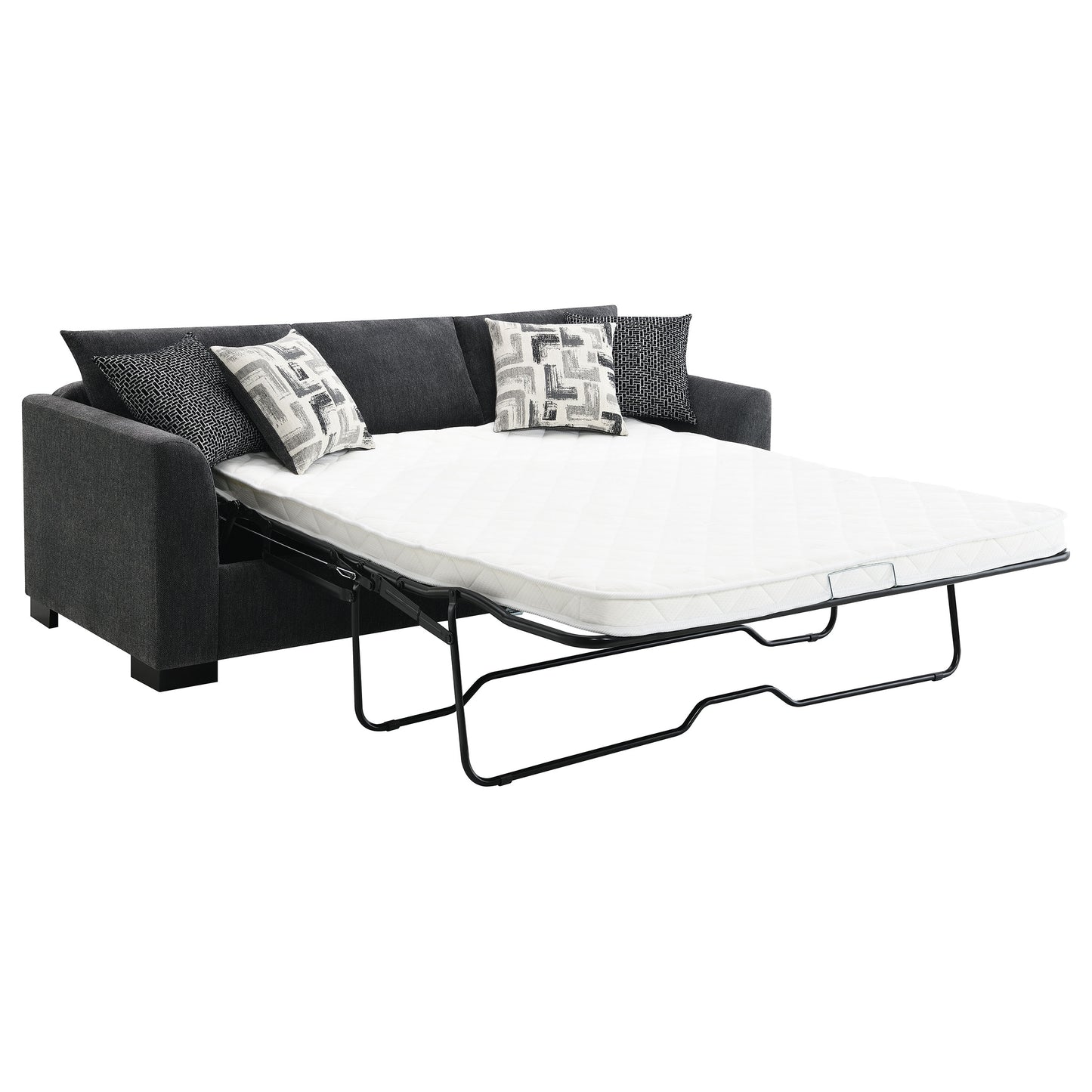 deanna upholstered sleeper sectional chaise sofa dark grey