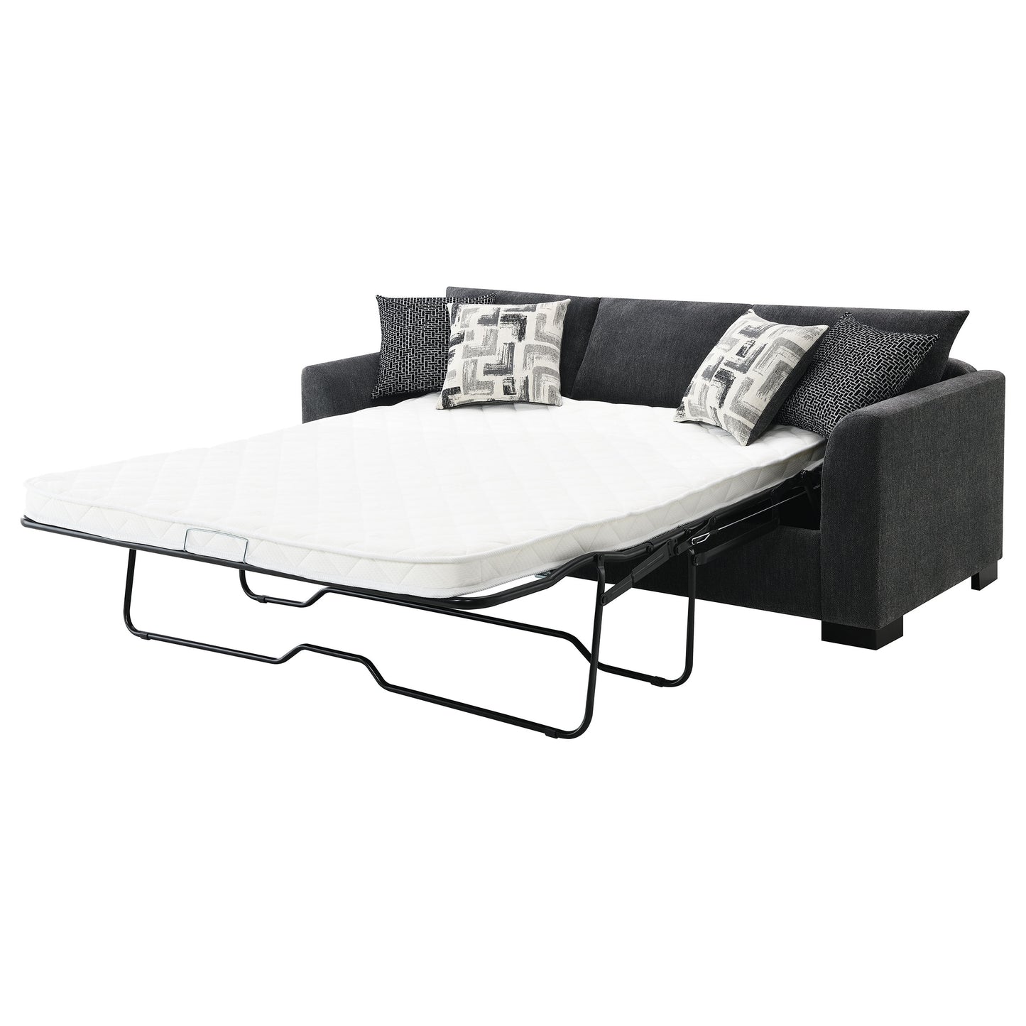 deanna upholstered sleeper sectional chaise sofa dark grey