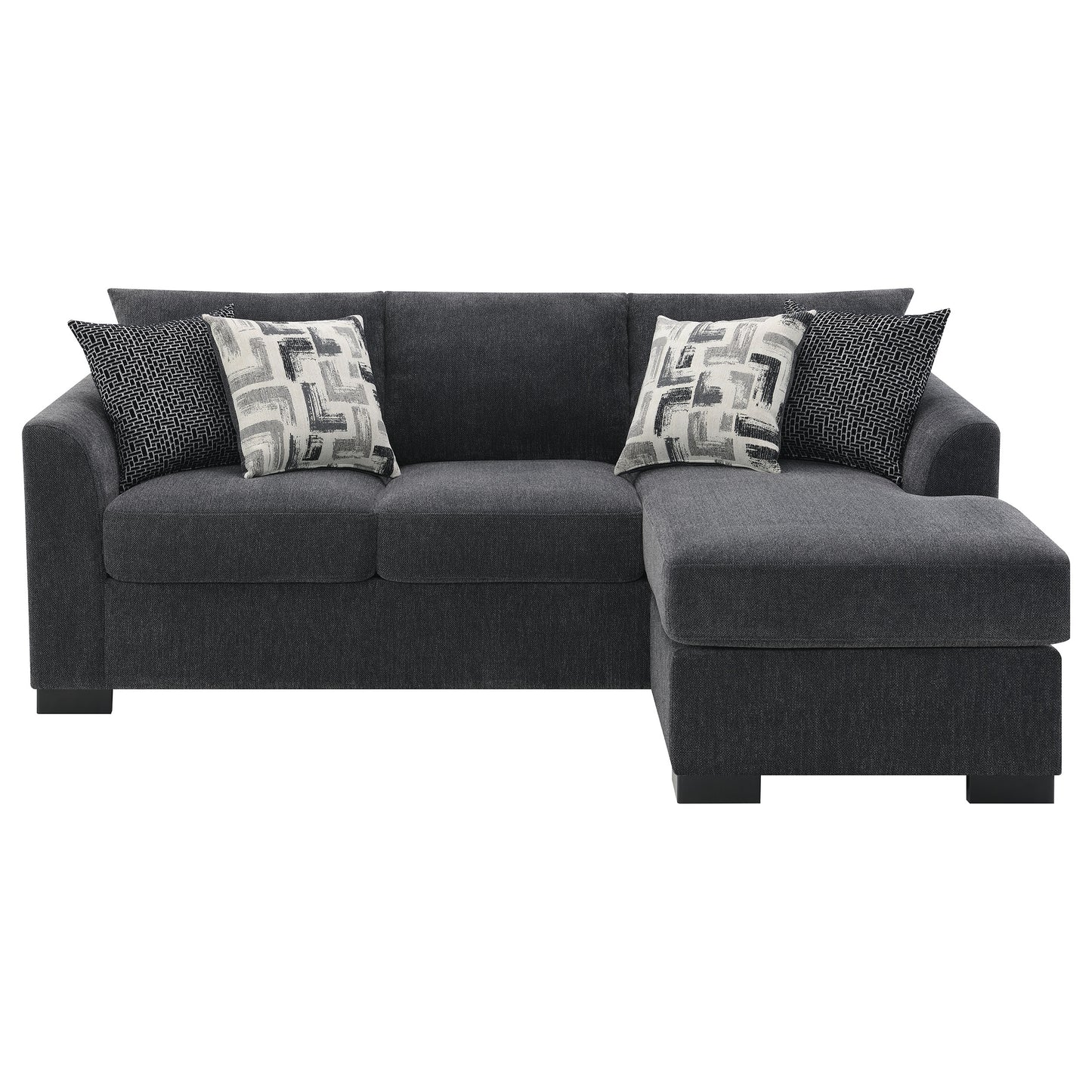 deanna upholstered sleeper sectional chaise sofa dark grey