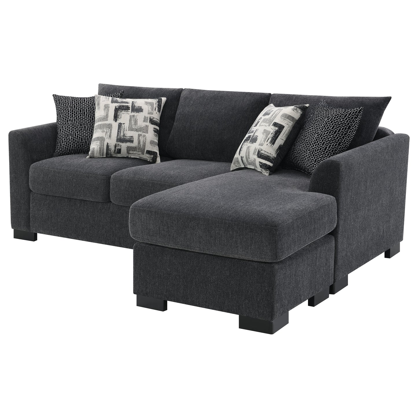 deanna upholstered sleeper sectional chaise sofa dark grey