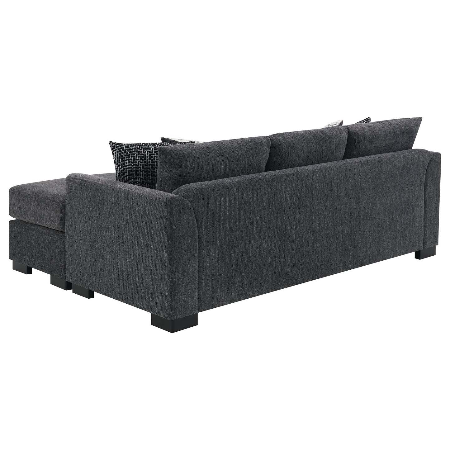 deanna upholstered sleeper sectional chaise sofa dark grey