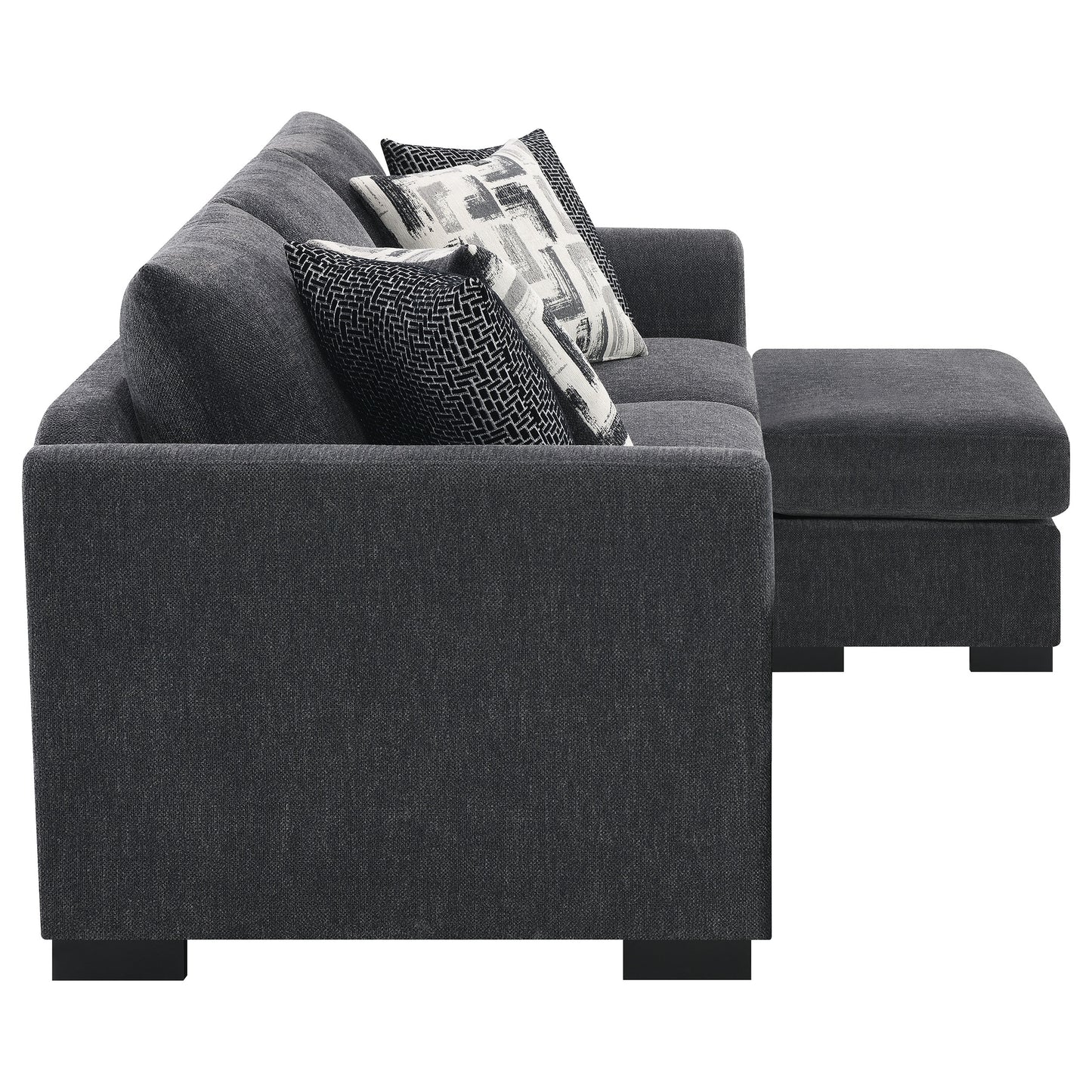 deanna upholstered sleeper sectional chaise sofa dark grey