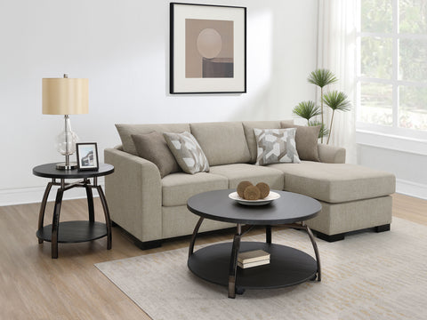 Biloxi Upholstered Sleeper Sectional Chaise Sofa CamelCamel